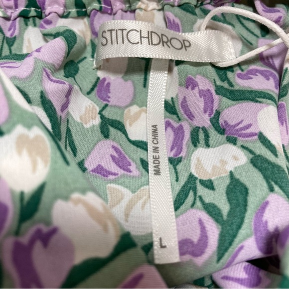 NWT STITCHDROP April Shower High Low Sleeveless Wrap Dress Criss-Cross Back Lrg - Picture 10 of 13